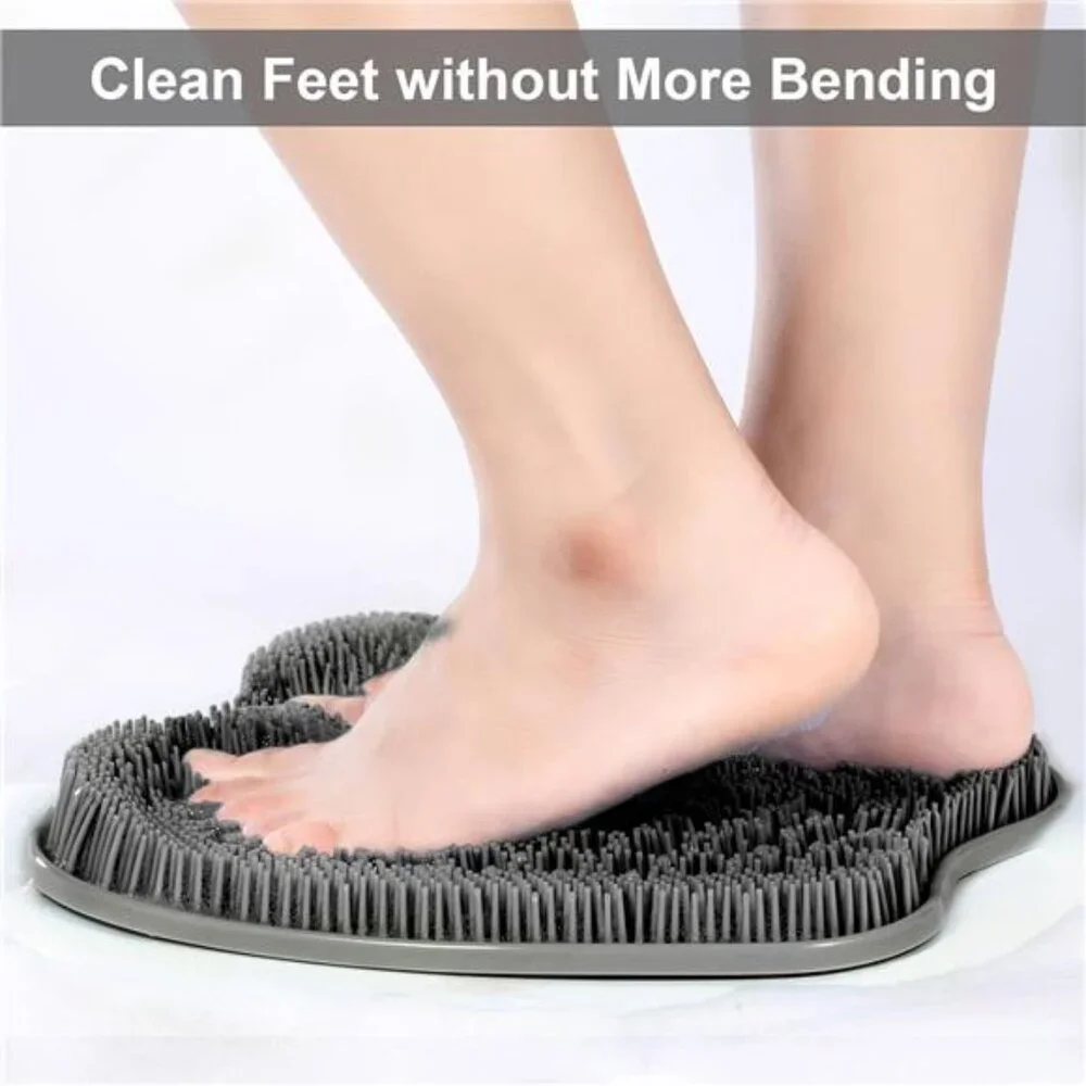 Shower Foot Scrubber Mat with Non-Slip Suction Cups, Foot Spa Brush